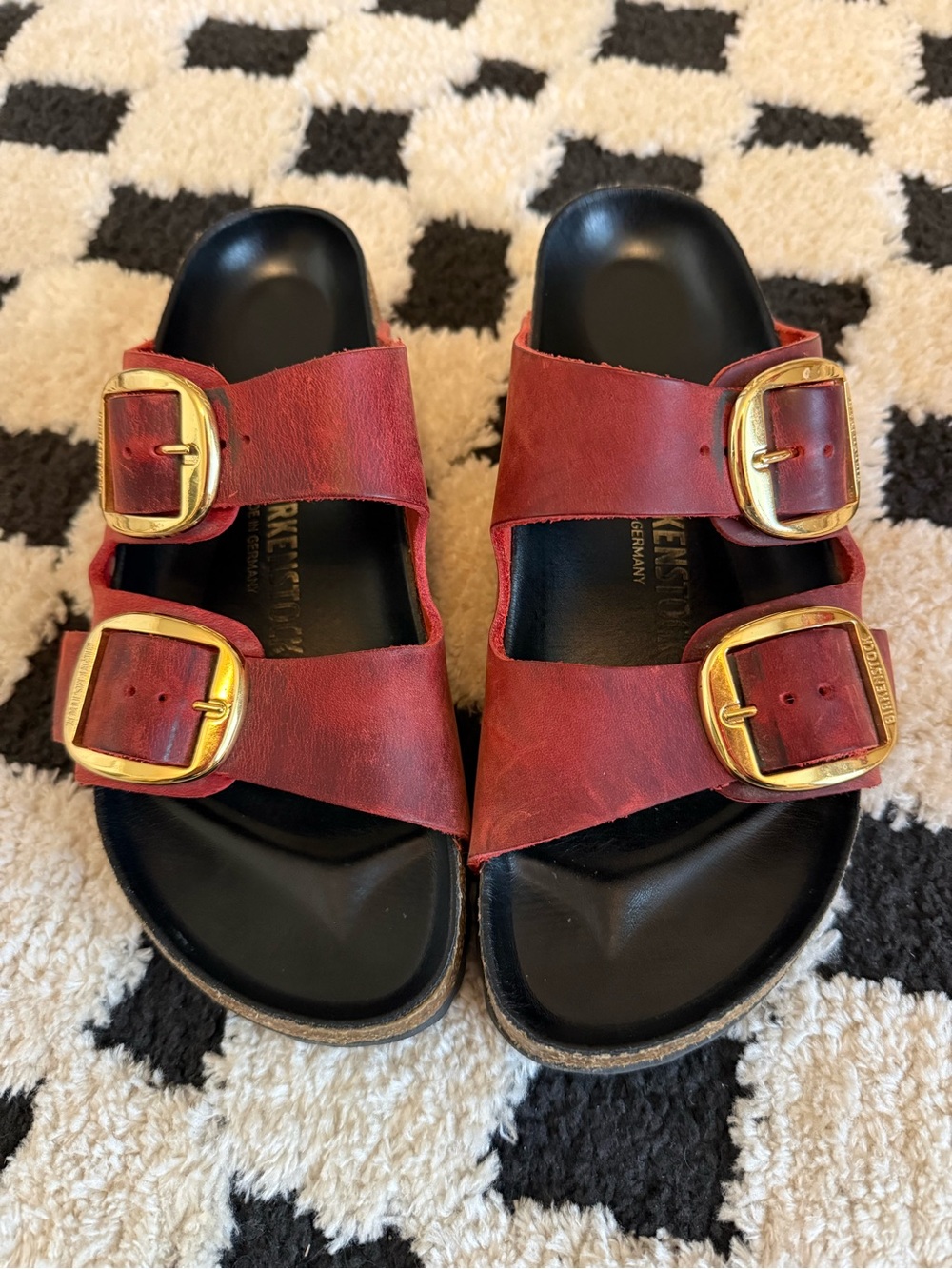 Birkenstock Red Arizona Big Buckle